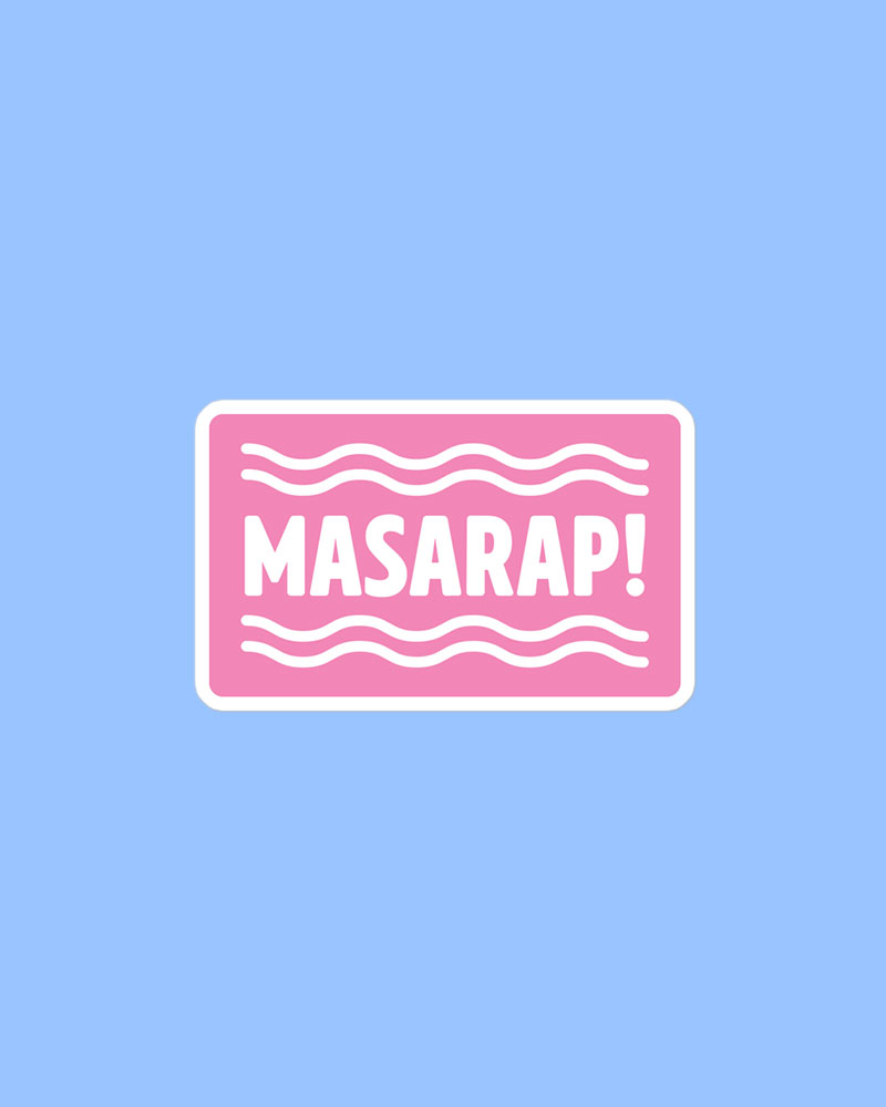 medium sized sticker with pink design