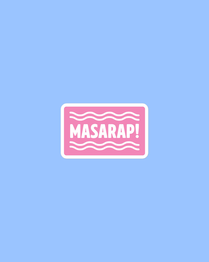 small sized sticker with pink design