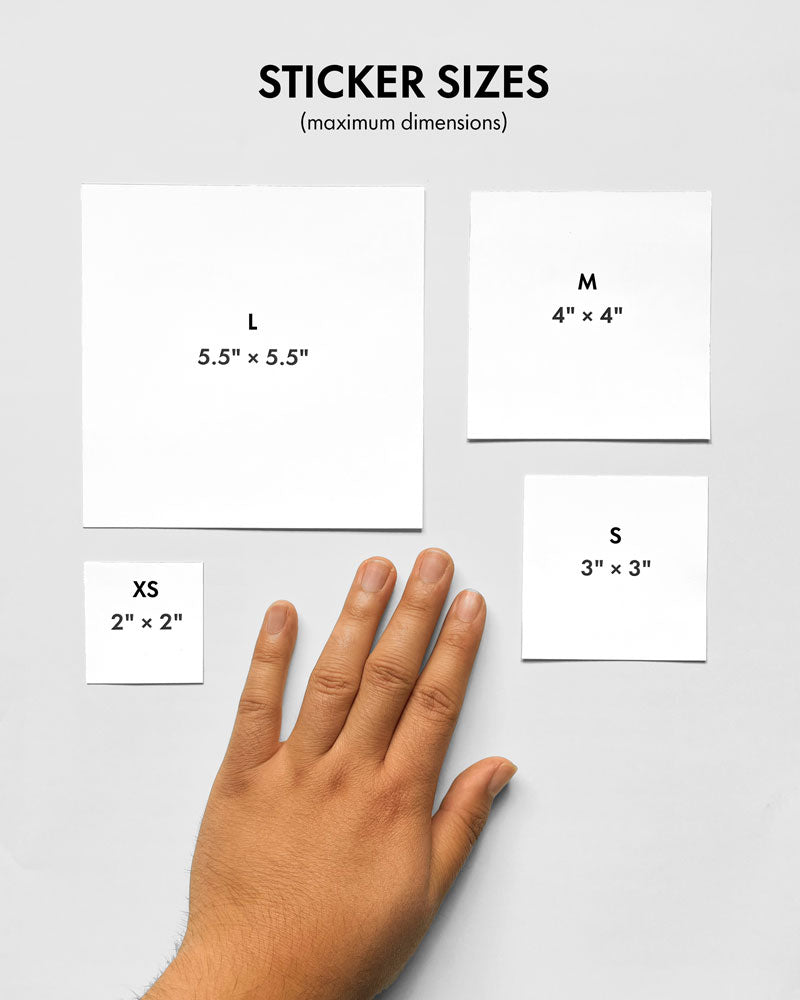 Sticker sizes guide